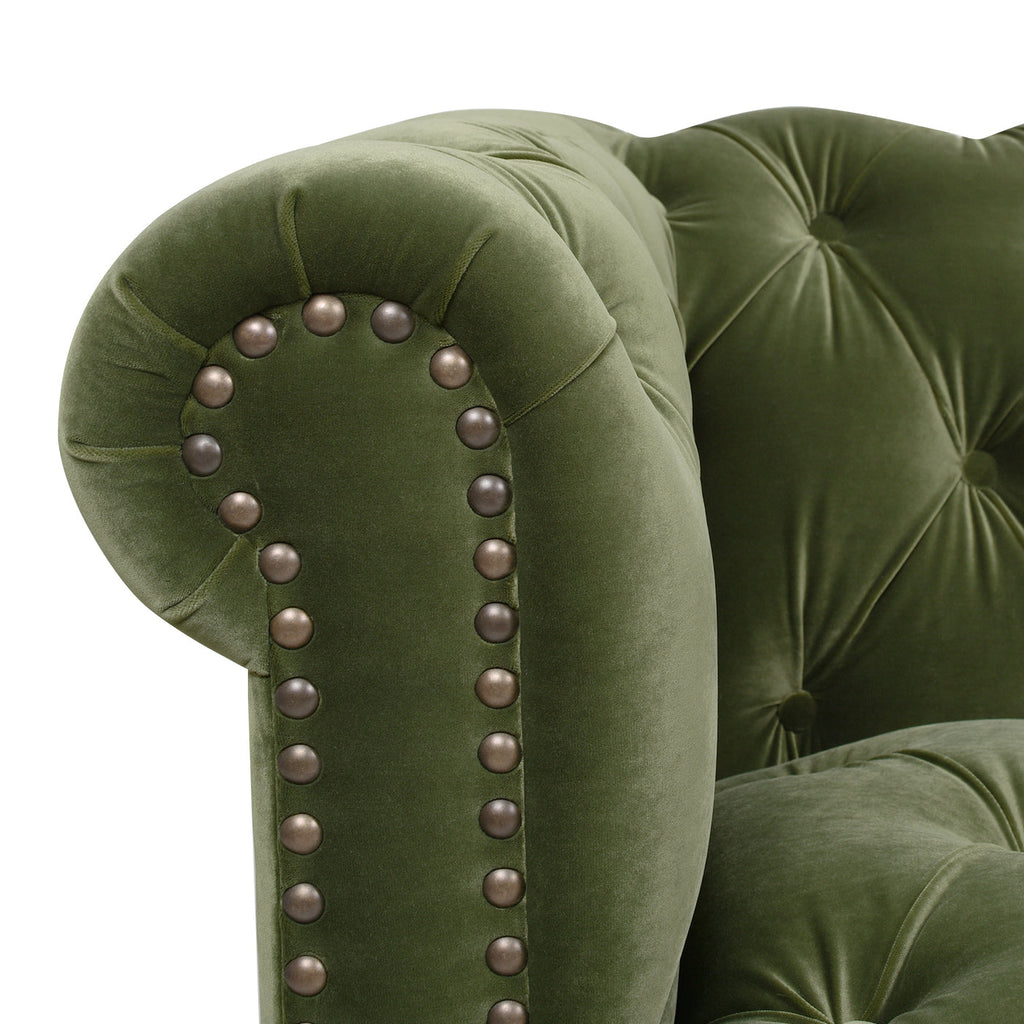 Alto 88" Tufted Chesterfield Sofa, Olive