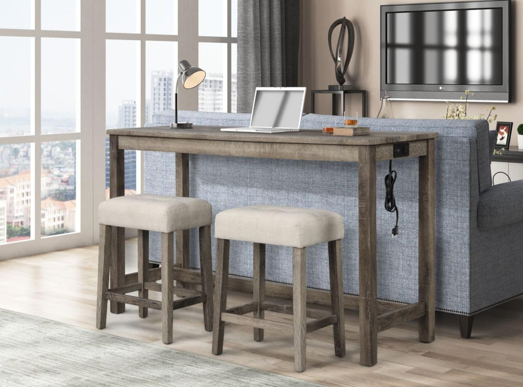 Transitional 24" Wood Counter Stool Set of 2