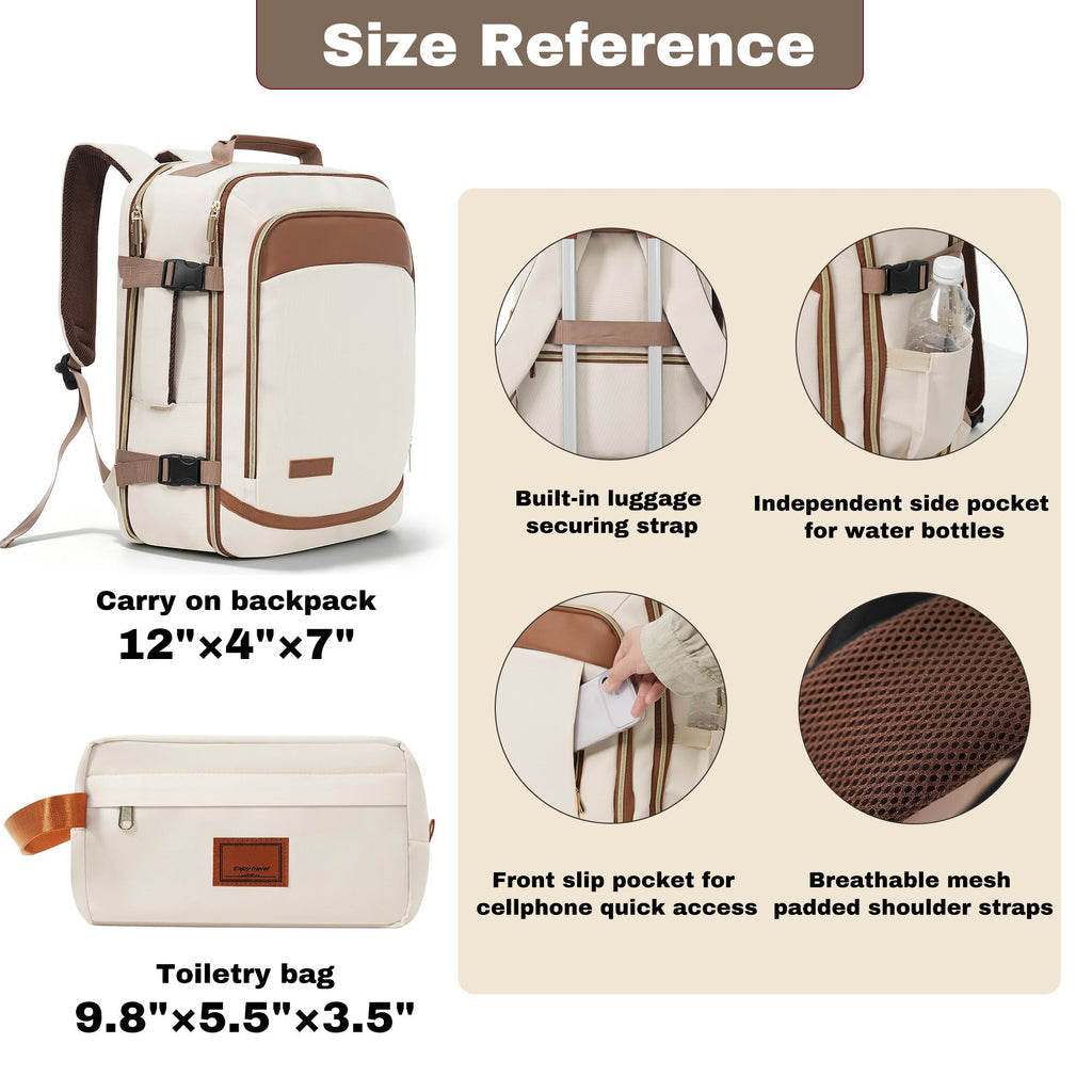 3-Piece Luggage Set - 20in Checked Suitcase with TSA Lock