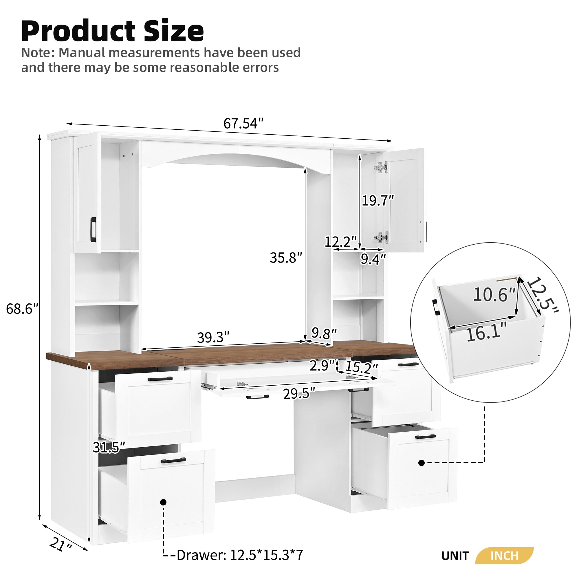 On-Trend Farmhouse Arched Computer Desk with Hutch