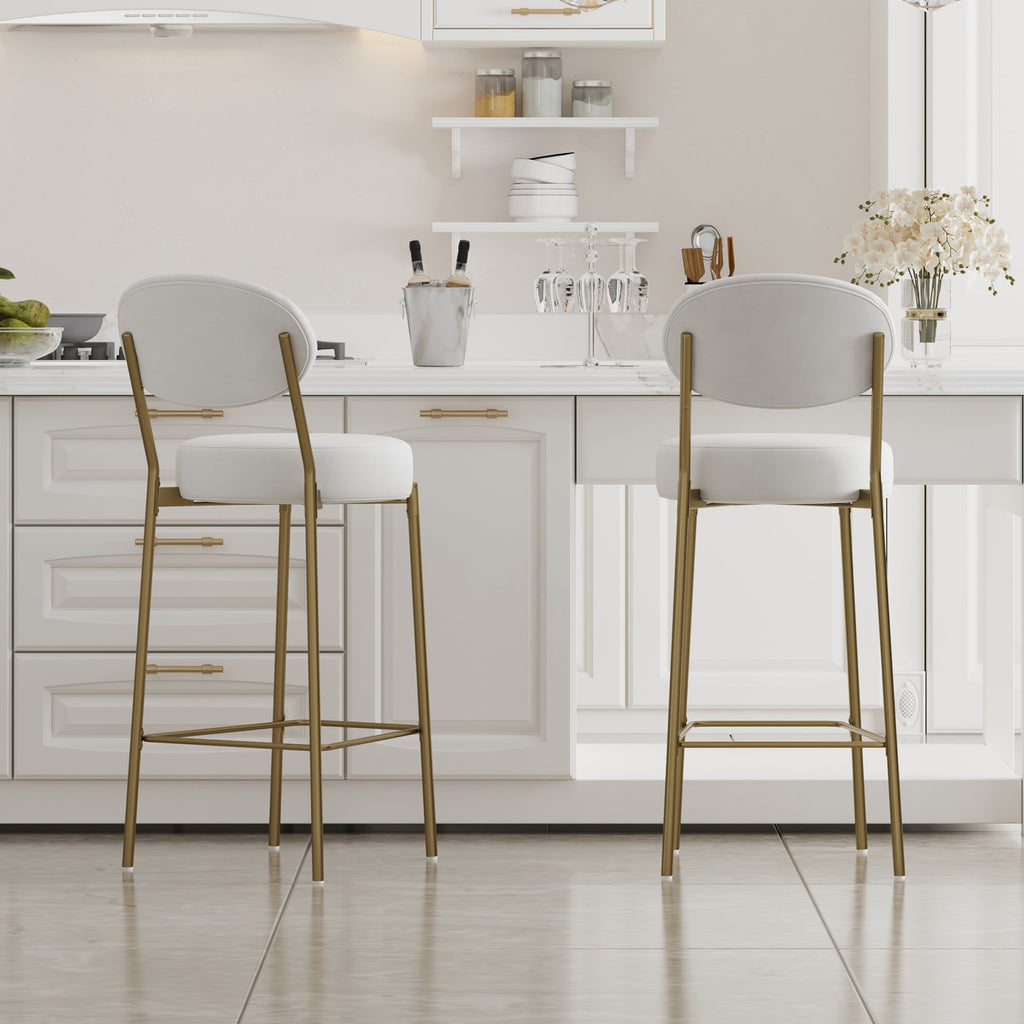 29'' Upholstered Bar Stools Velvet Counter Stool Set of 2