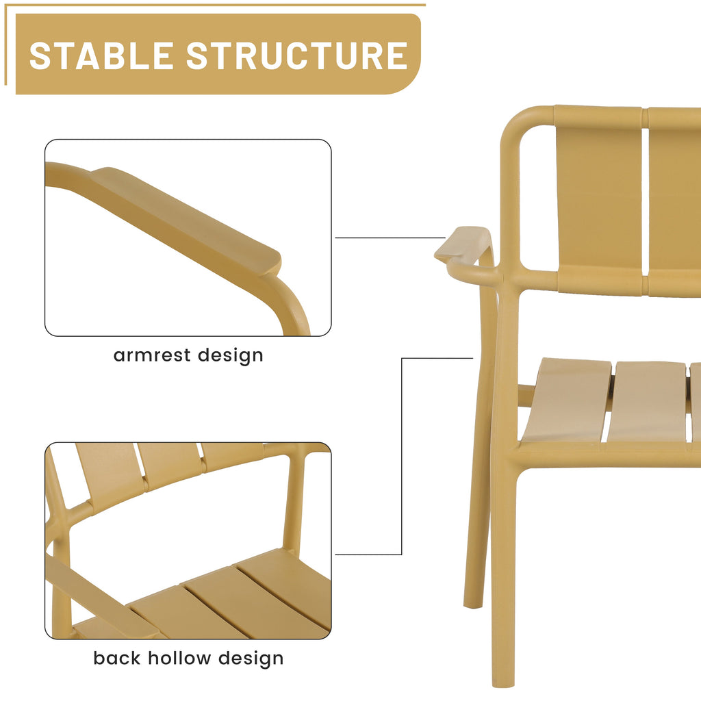Summer 2-Piece PP Single-Seater Chairs + Coffee Table Set