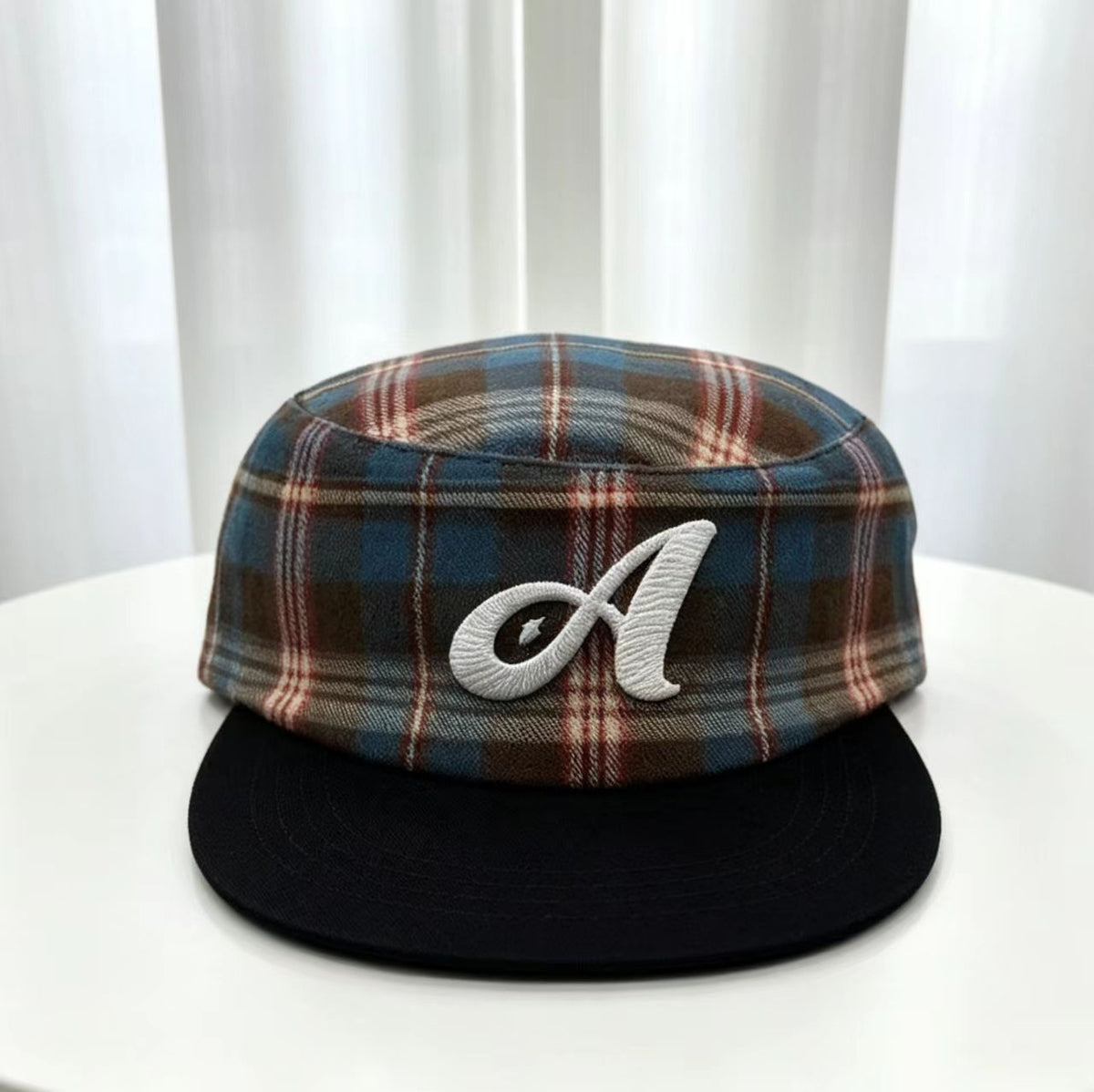 Fashionable Trendy Plaid Patchwork Three-dimensional Letter D Flat-brimmed Hat - American Retro Streetwear Style - Versatile And Suitable For All Occasions Baseball Cap