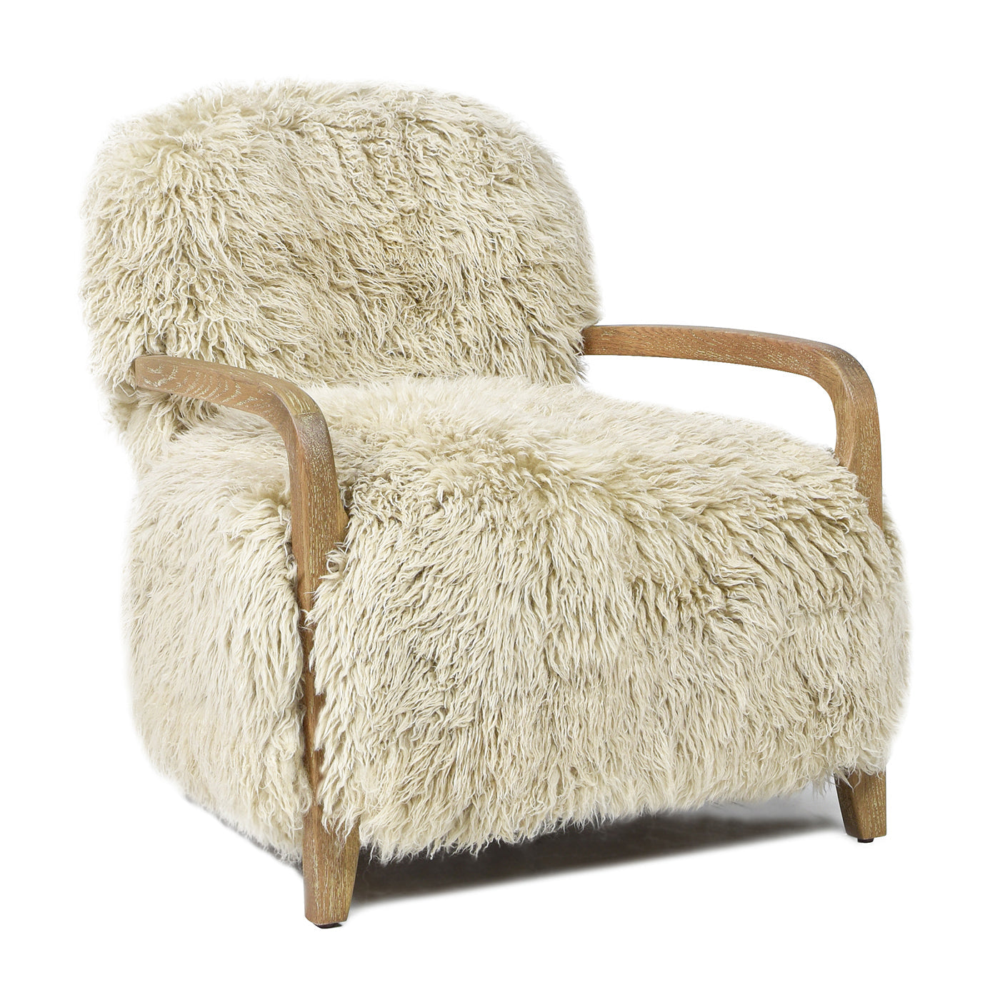 Enchante 28.5" New Zealand Sheepskin Accent Arm Chair