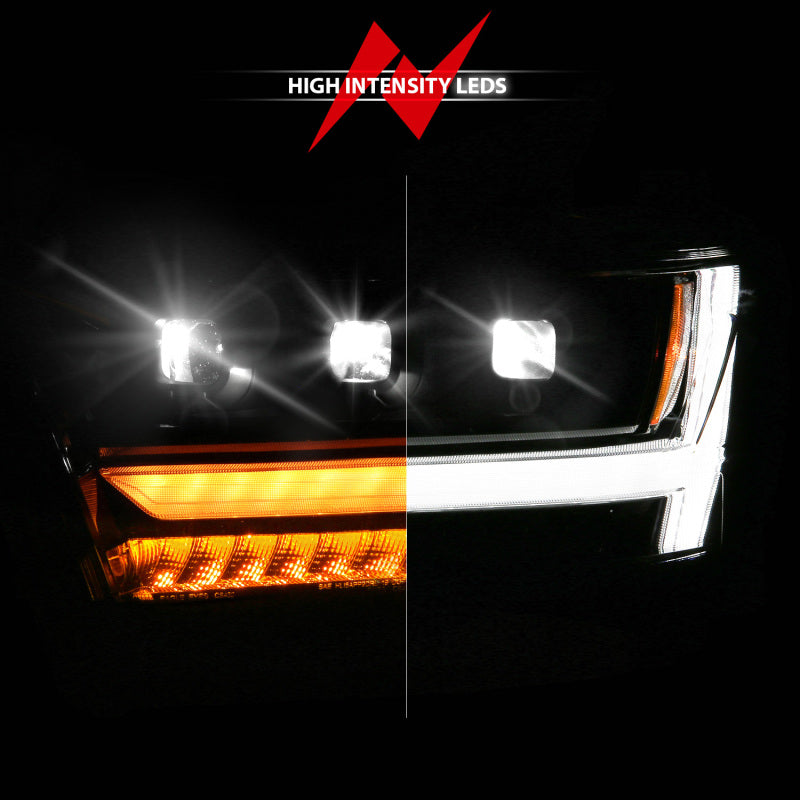 ANZO 19-24 RAM 1500 (New Body/OE Halogen) Full LED Proj Headlights DRL/SeqSig Black - Pass. Side 111628A-R