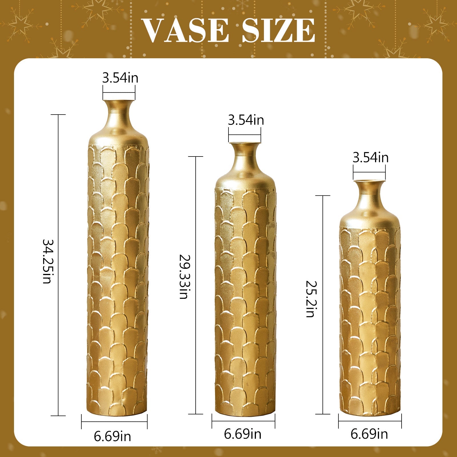 Floor Metal Vases Decorated