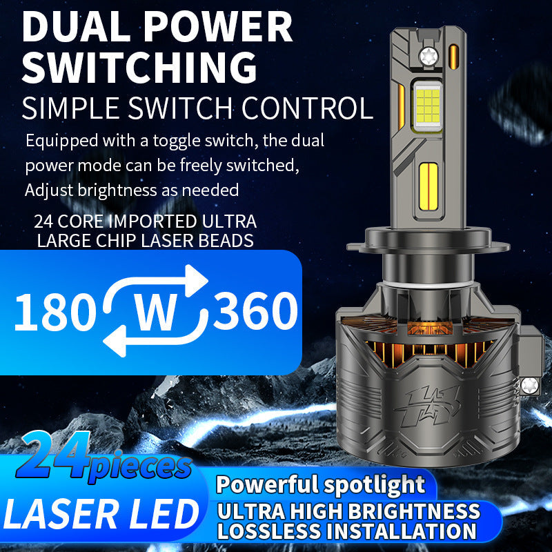 Cross Border Supply Of Adjustable Power Car Led Headlights 360W Modified Car Headlights H7H4 High And Low Beam Headlights