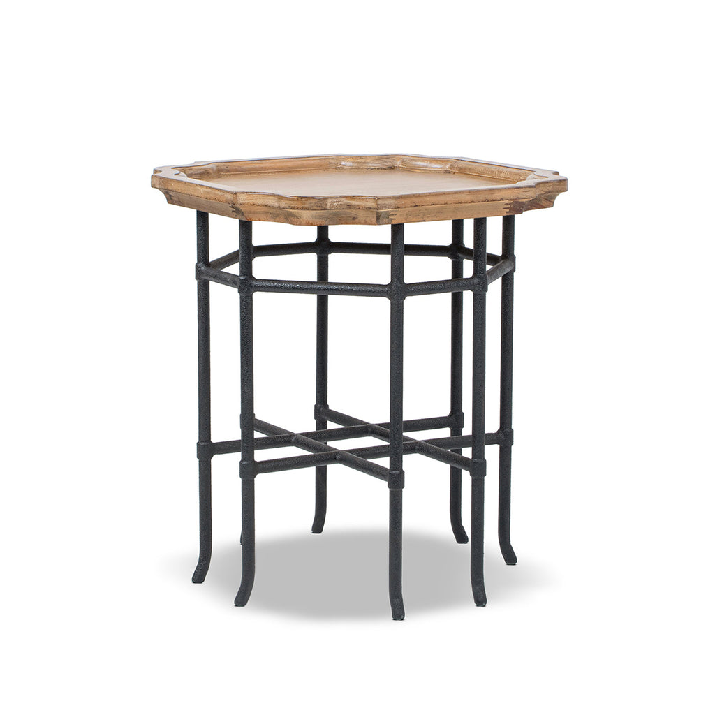 Foundry 24" Square Reclaimed Pine Wood & Iron Side Table