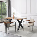 Dining Chair Set of 2 - Espresso and Beige