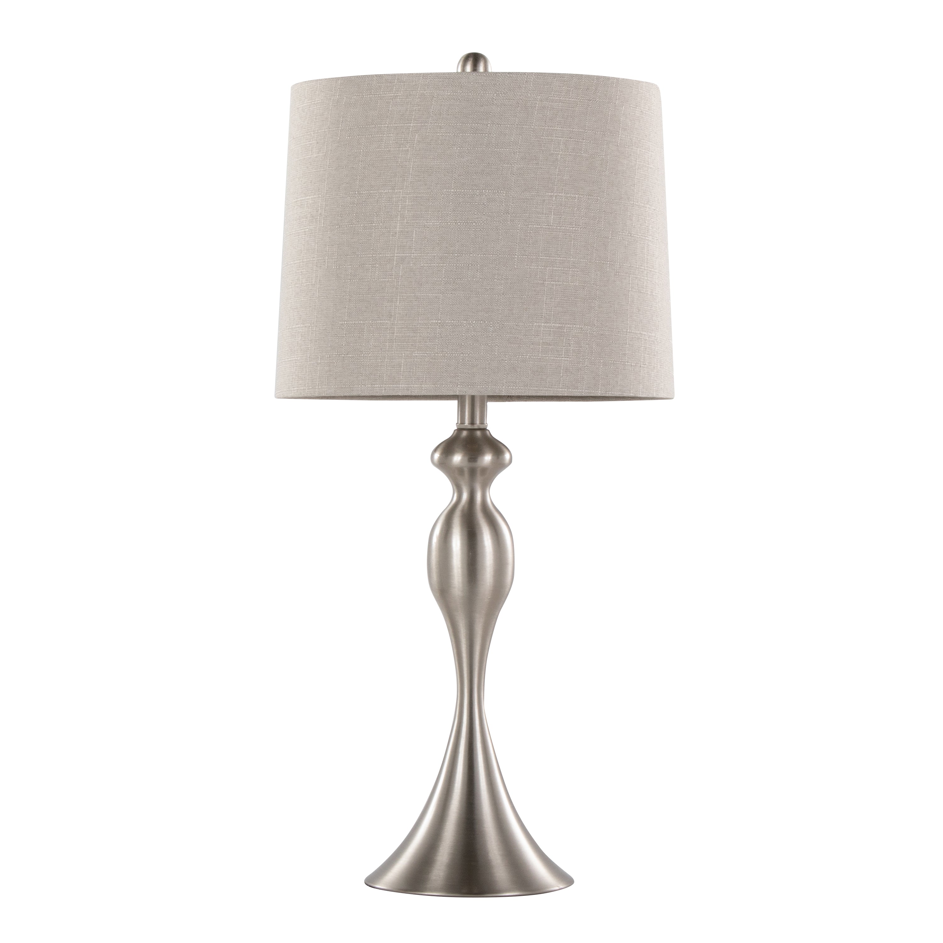 27" Contemporary Metal Table Lamp in Brushed Nickel