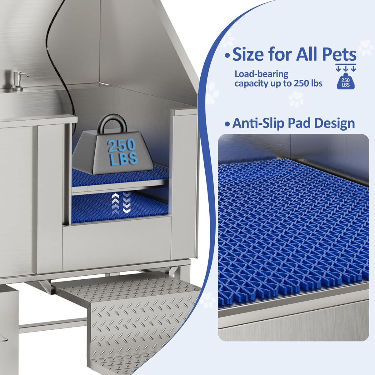 50in Stainless Steel Dog Washing Station
