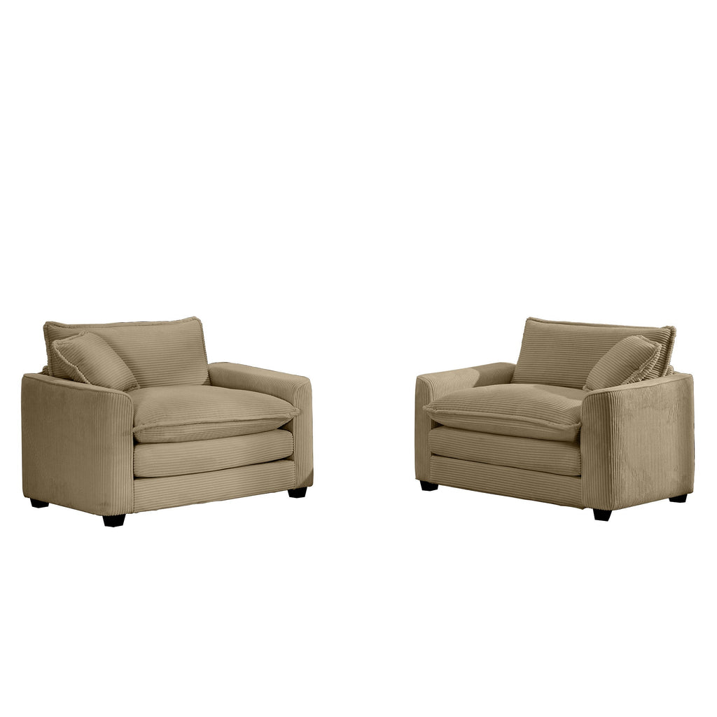 Luxurious and Sophisticated Deep Seated Sofa Set with Two Single Chairs