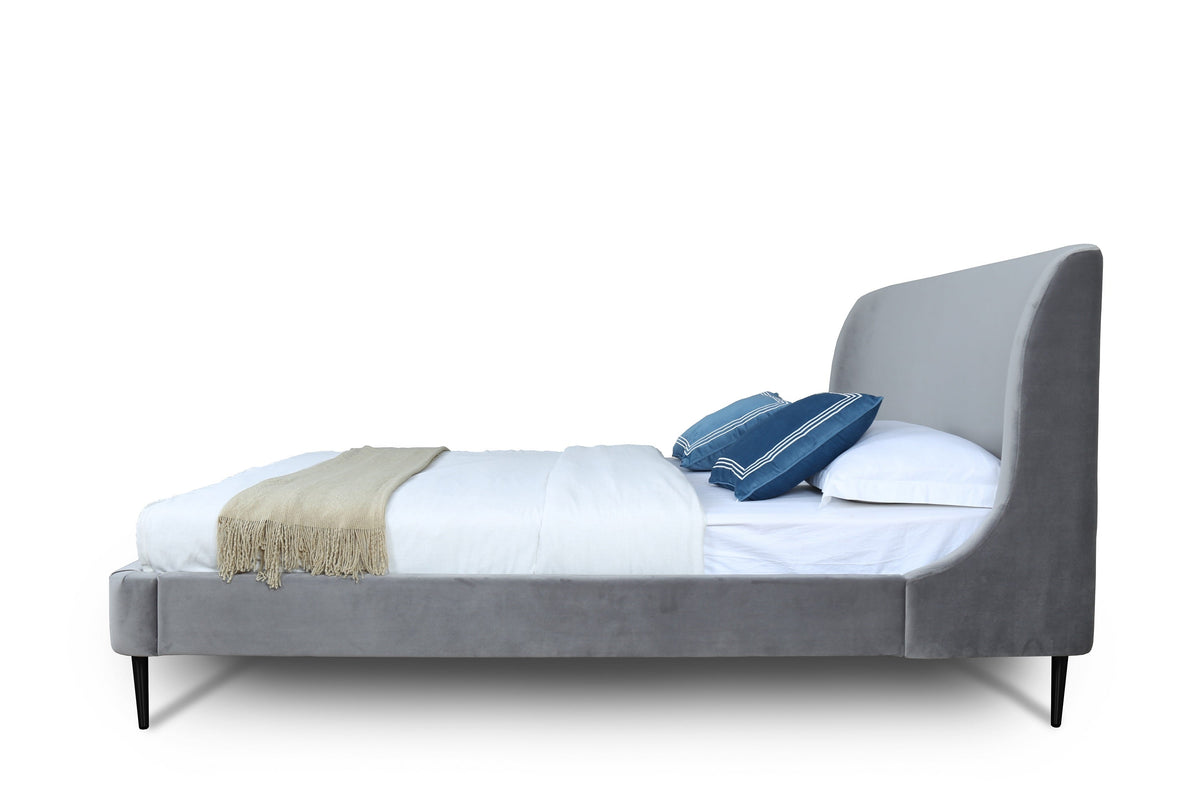 Heather Upholstered Velvet Queen Bed
