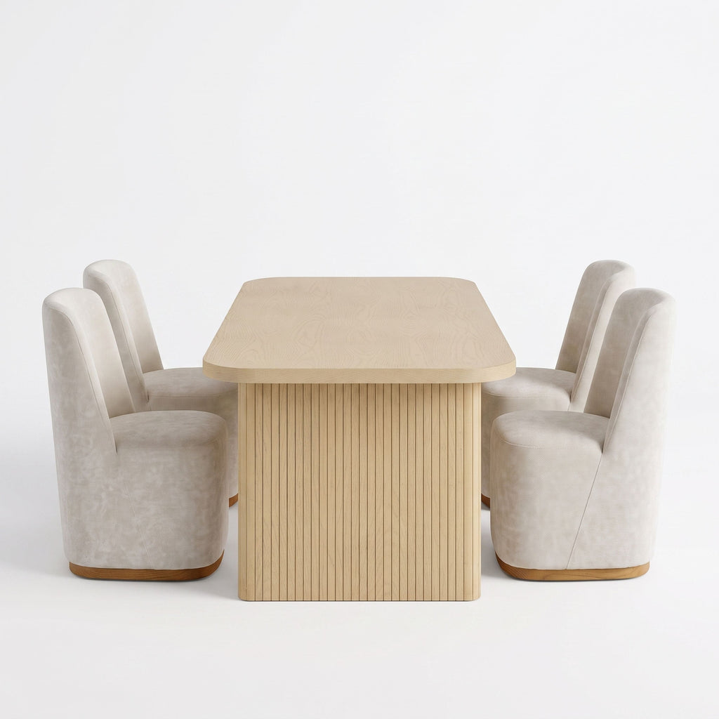 68.75" Wood Dining Table Set with 4 Chairs
