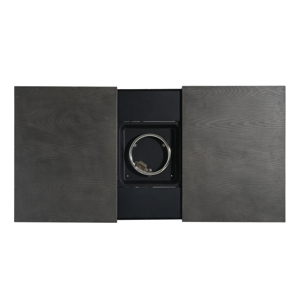 Extendable Rectangle Aluminum Alloy Fire Pit Table, 50,000BTU