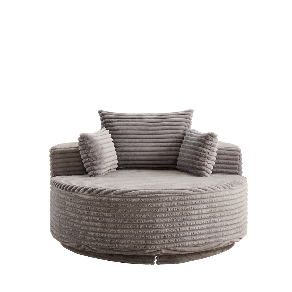55'' Corduroy Foam Single Swivel Chair