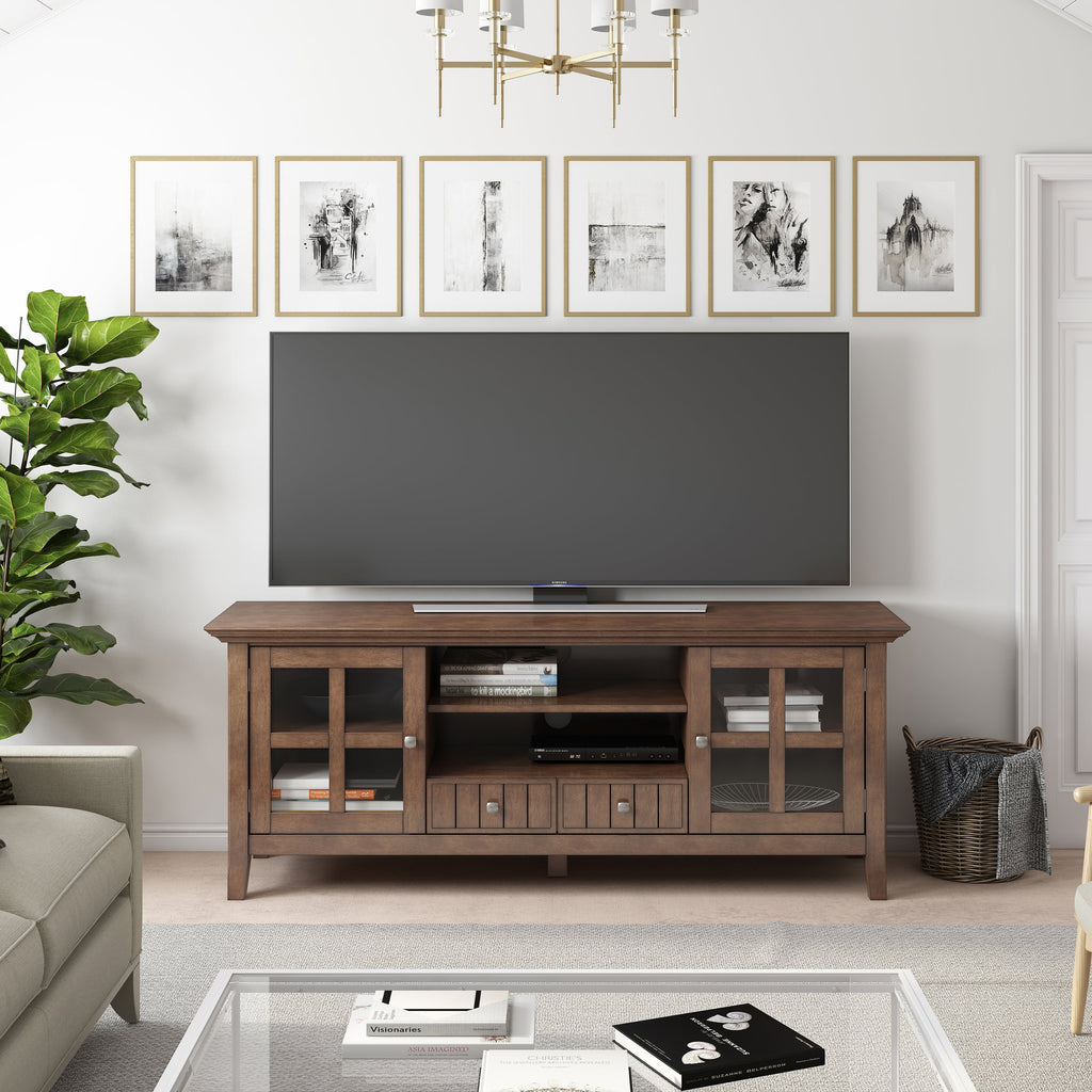 Acadian 60 Inch Wide Solid Wood TV Stand in Rustic