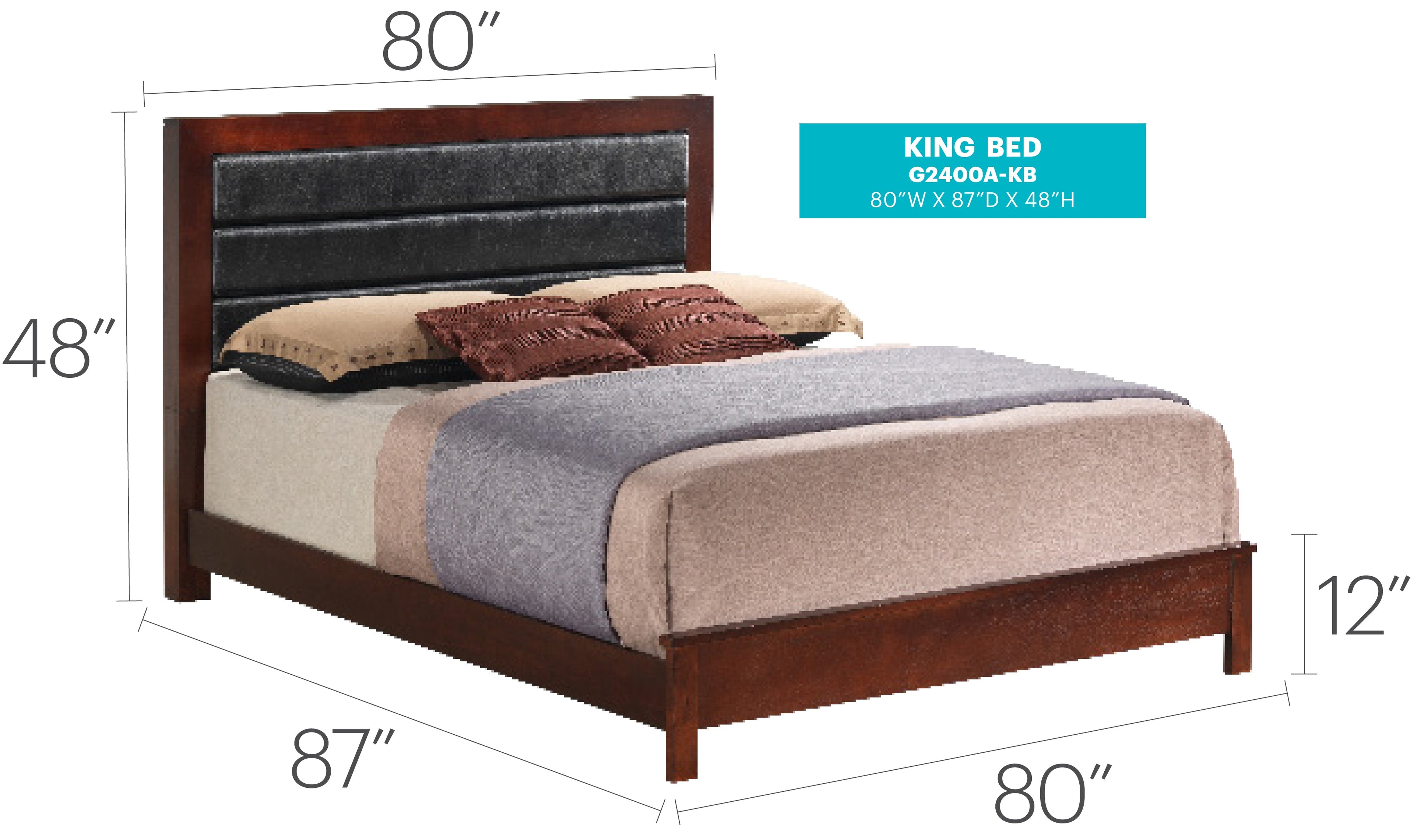 Charming Transitional King Bed In Cherry Hue