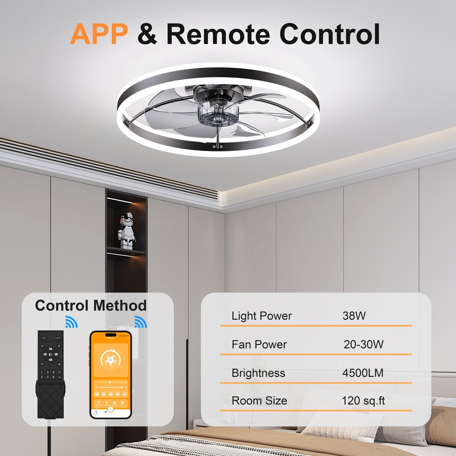 Smart Ceiling Fan with LED Light