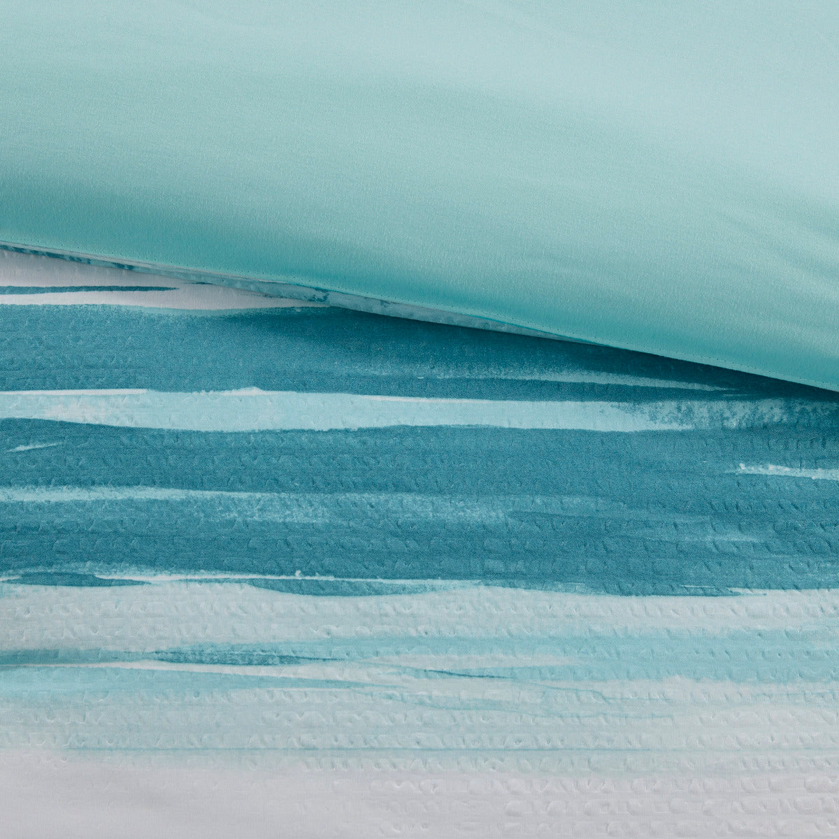 8 Piece Printed Seersucker Comforter and Quilt Set Collection Aqua Full/Queen