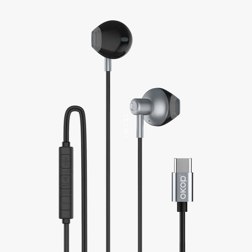 KP-238 Wired Earphones With In-Line Controls USB-C Connector Semi-In-Ear Design High Volume High Sound Quality Low Latency Gaming-Ready Hot-Selling Item In Stock