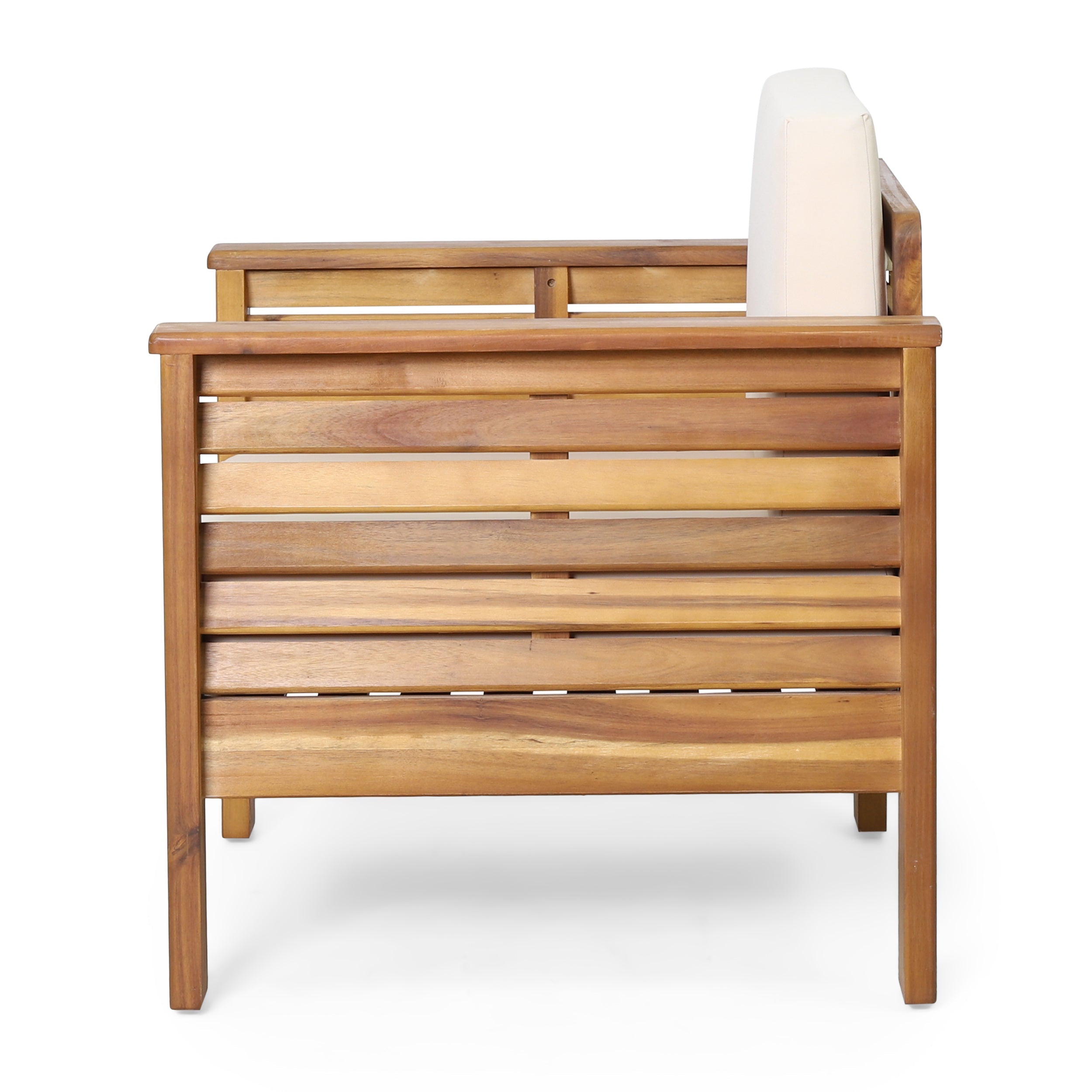 Outdoor Acacia Wood Club Chairs with Cushions