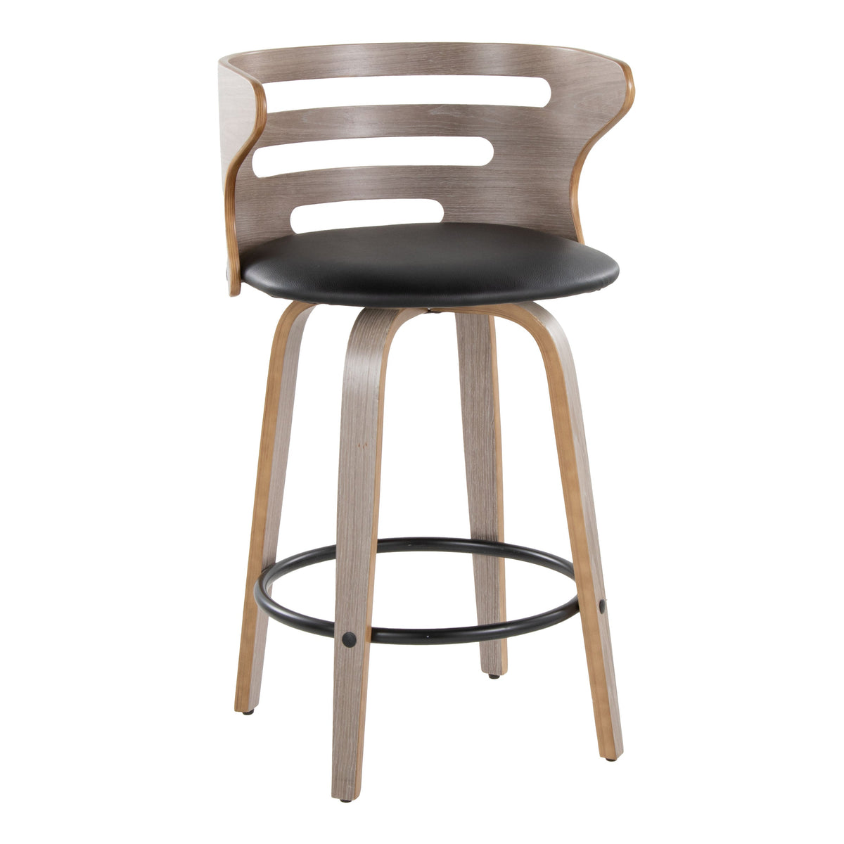 Fixed-Height Counter Stool with Swivel in Light