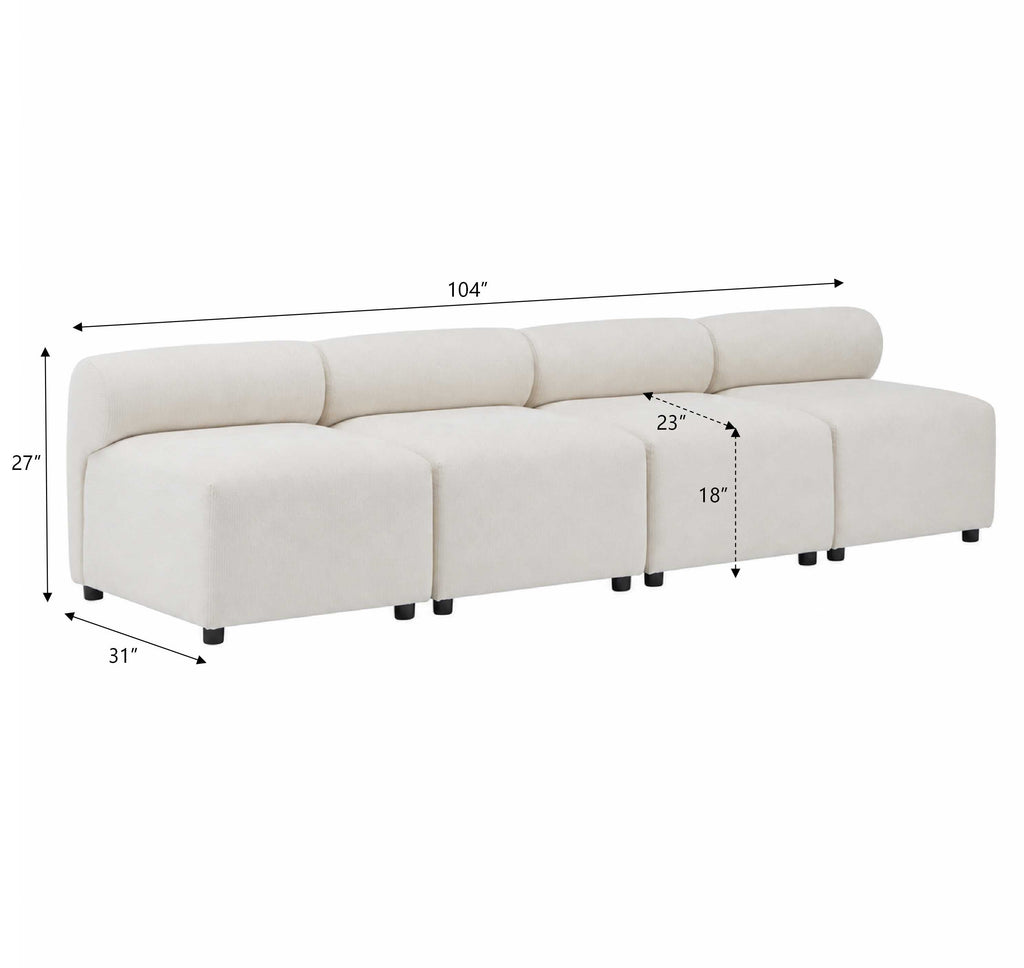 Evelyn 4-Piece Modular Chenille Sectional Sofa