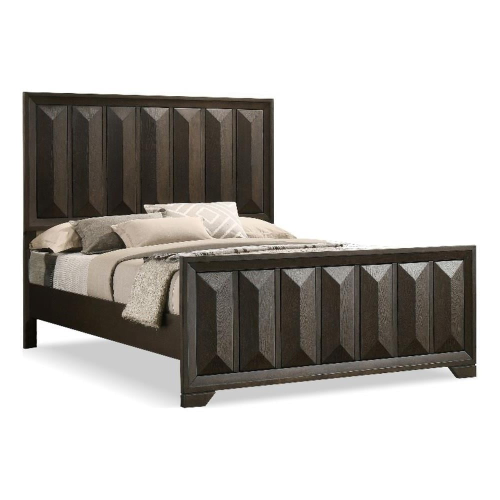 Espresso 1pc Eastern King Size Bed Panel Headboard