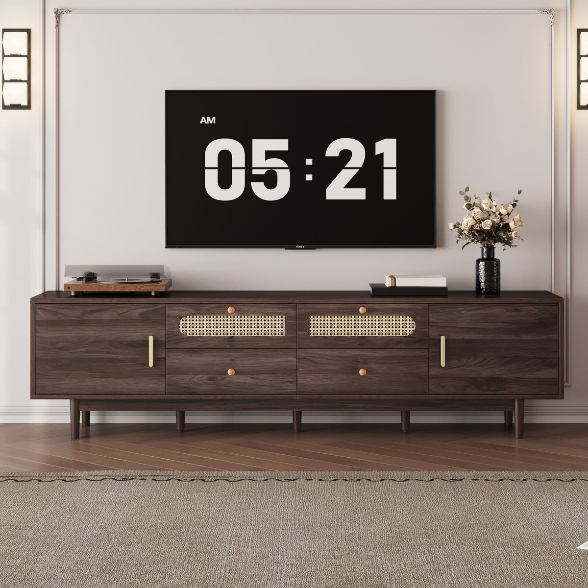 76" TV Stand with Drawers for Modern Living