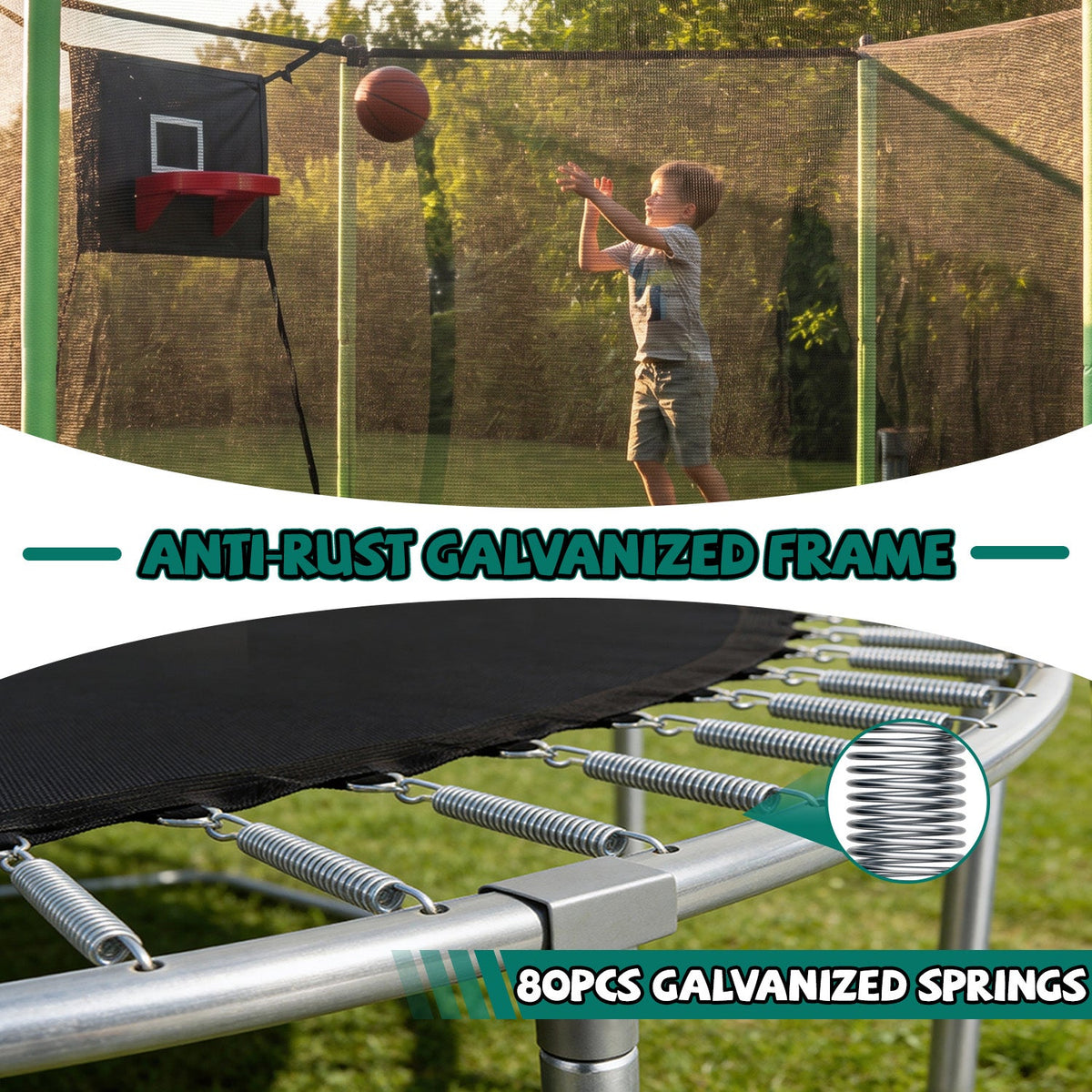 14FT Trampoline with Enclosure Net