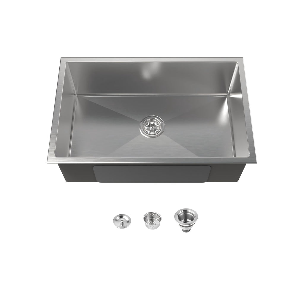 Stainless Steel Kitchen Sink, 30"x19" Drop In Single Bowl