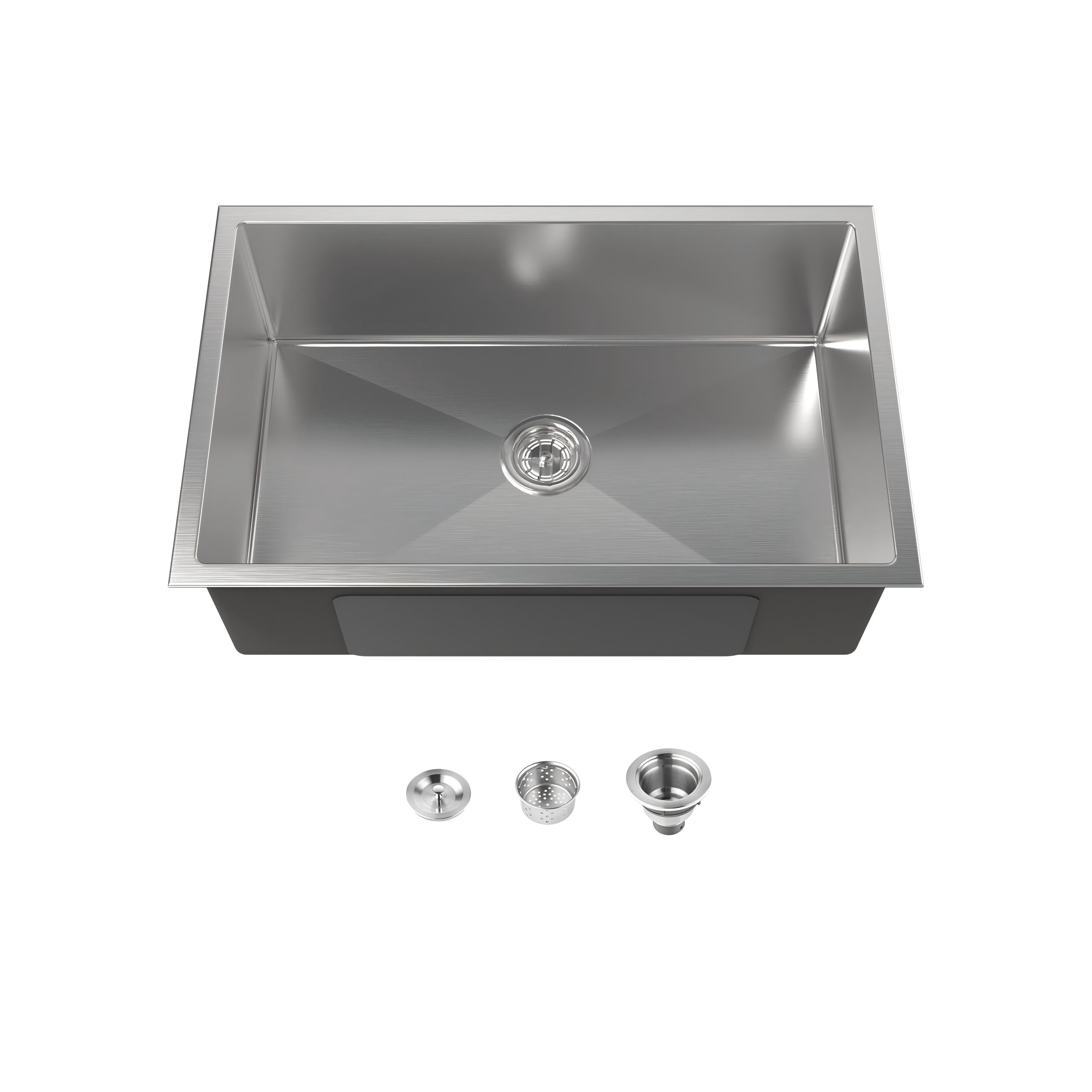 Stainless Steel Kitchen Sink, 30"x19" Drop In Single Bowl