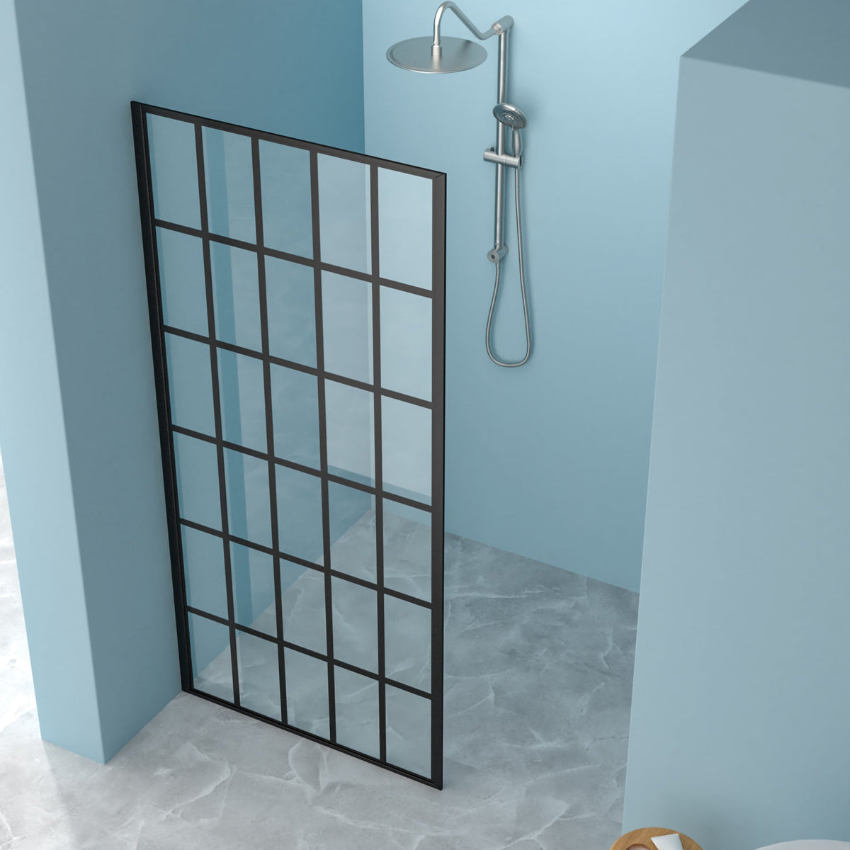 38" W x 72" H Frameless Fixed Shower Door