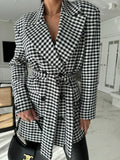 AutumnWinter Houndstooth Elegant Slim-Fit Blazer
