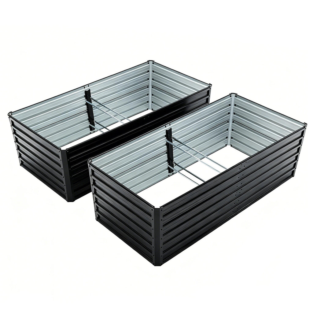 2-Pack 6x3x2 FT Galvanized Metal Raised Garden Beds