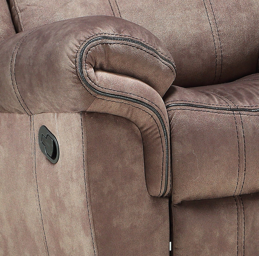 Zubaida Two Tone Chocolate Velvet Glider Recliner