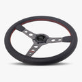 The Daytona | Black Leather | Graphite Spoke | Red Stitch