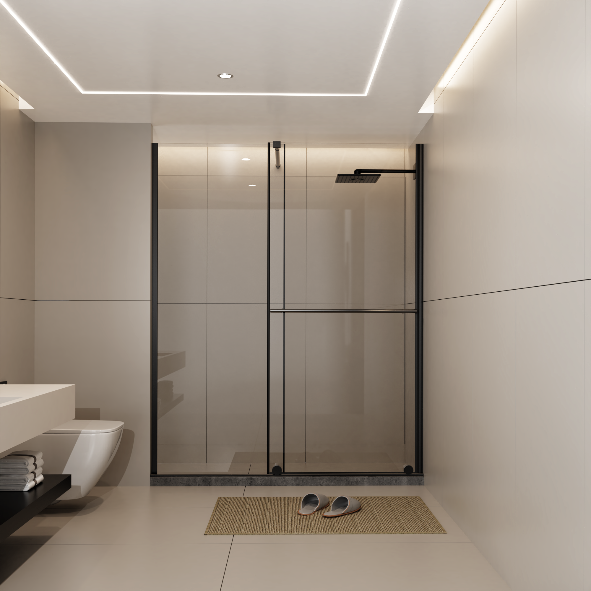 Glass Shower Door, 30 - 60 in.W x 72 in.H