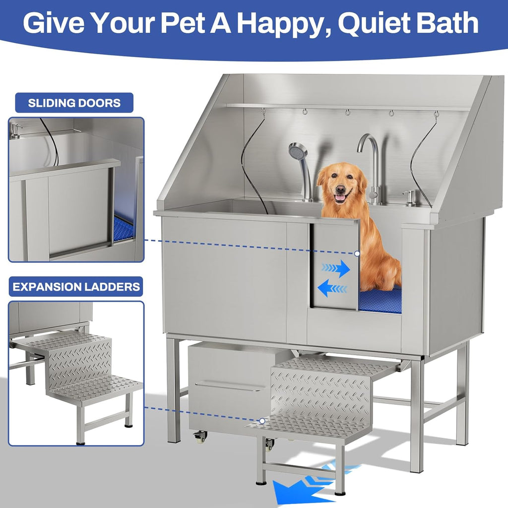 50in Stainless Steel Dog Washing Station