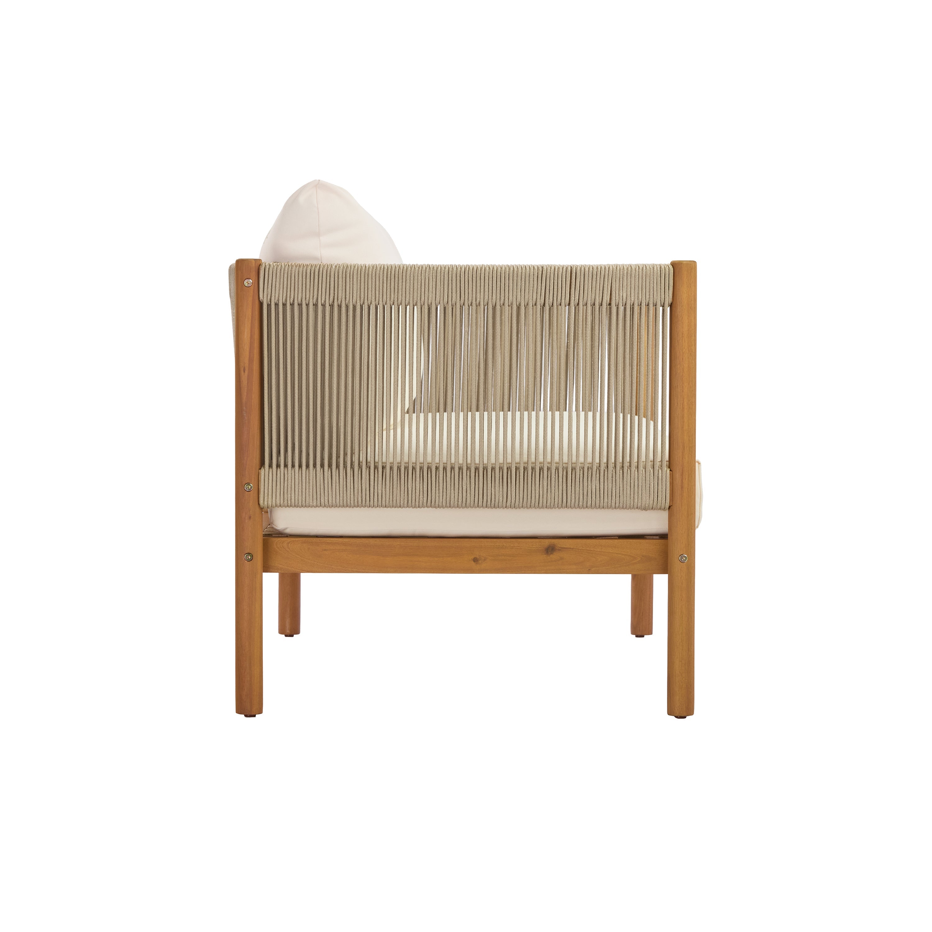 Outdoor Loveseat and Coffee Table Set with Acacia Wood Frame