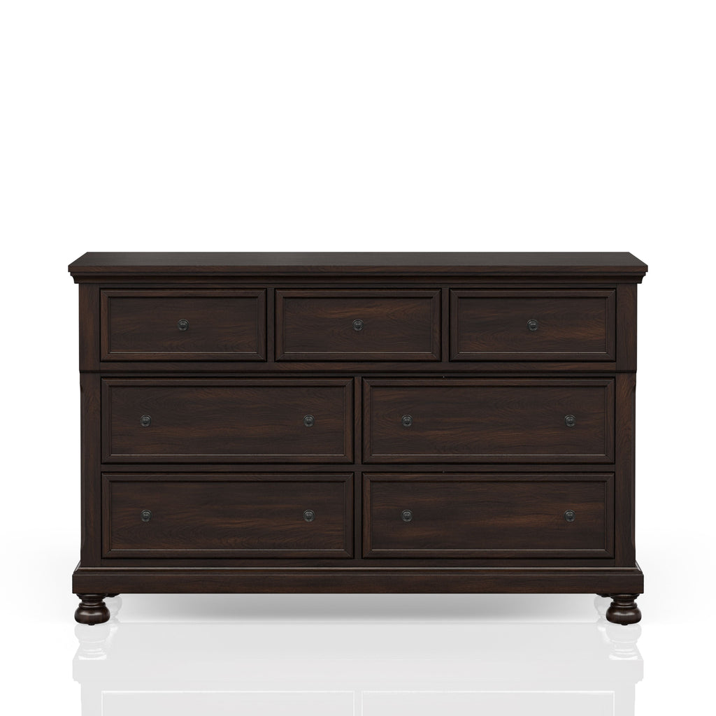 Seven Drawer Dresser in Dark Cherry