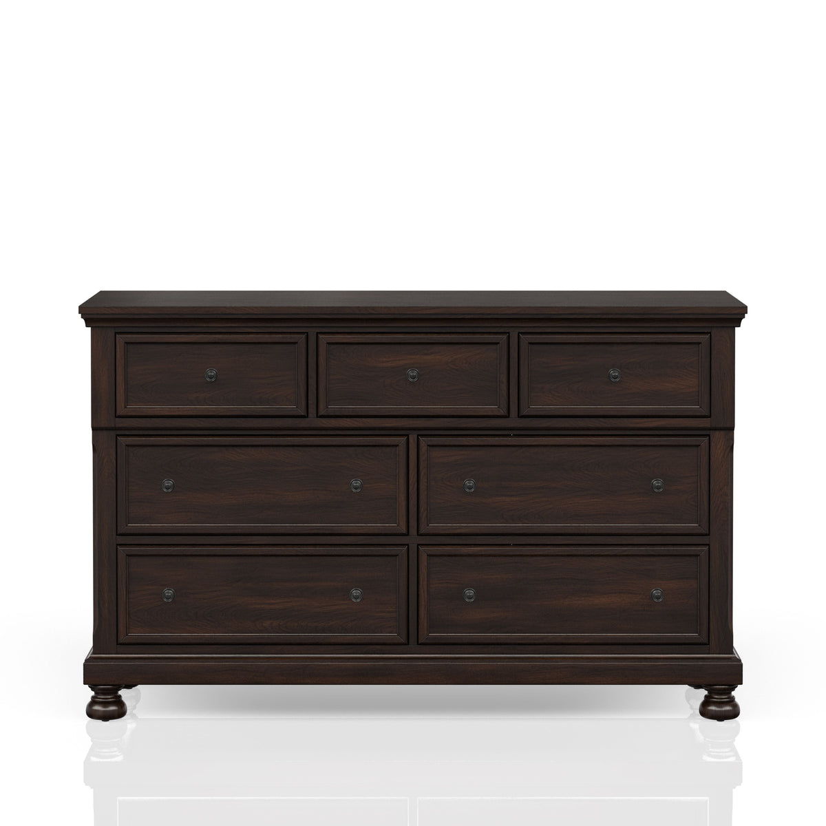 Seven Drawer Dresser in Dark Cherry