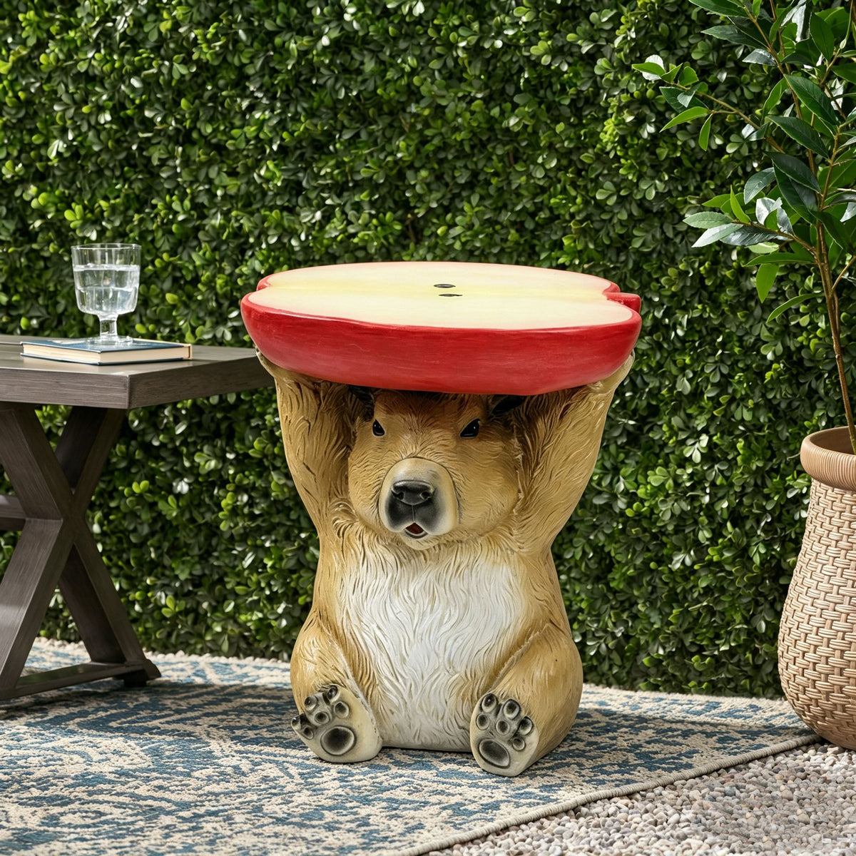 14'' Capybara Holding Apple Slice Stool