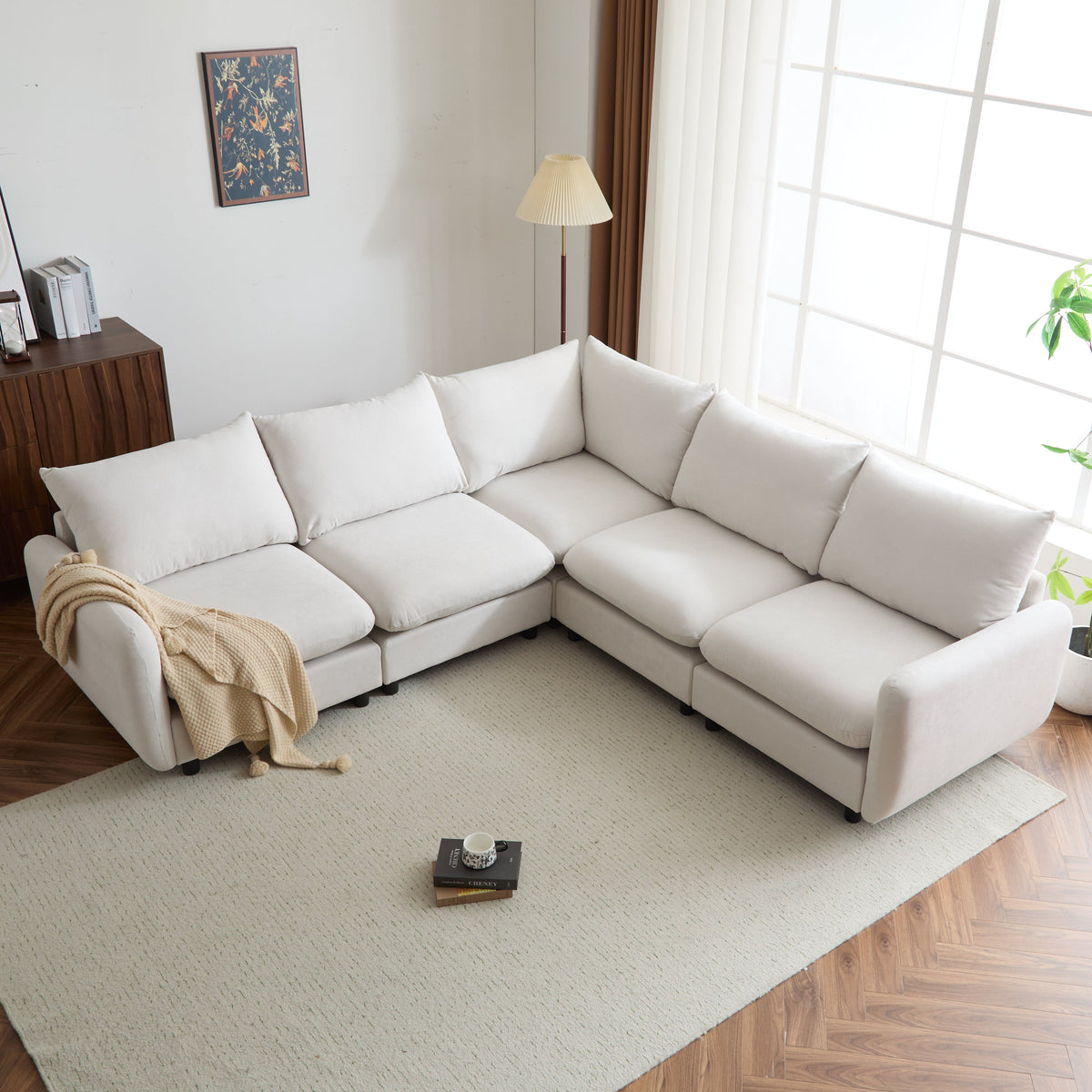 99 Inch Oversize 5-Piece L Shaped Sectional Sofa