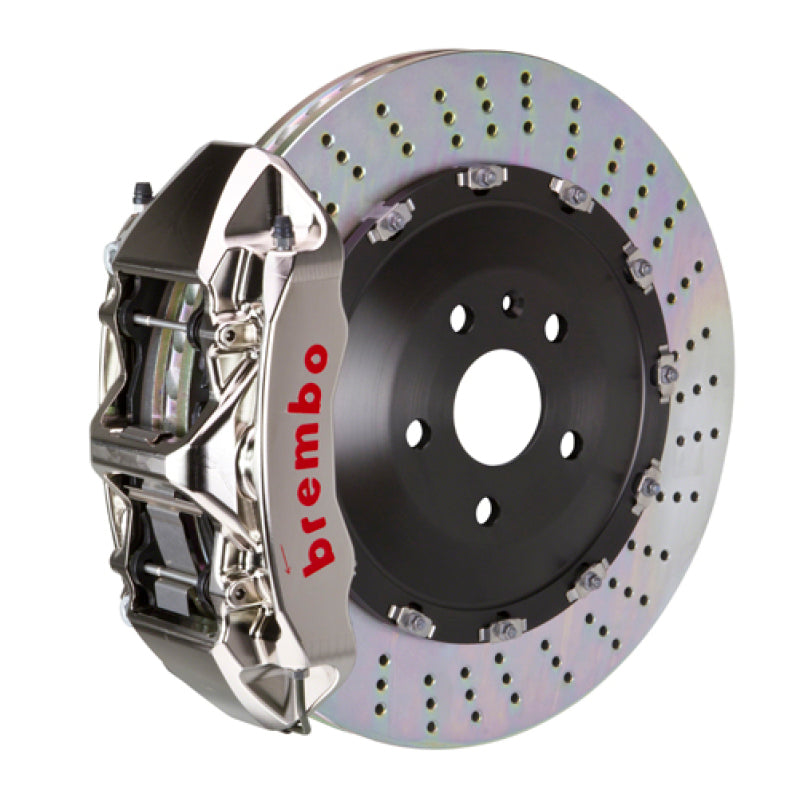Brembo 08-10 Cayenne Turbo (Excl. Turbo S) Fr GTR BBK 6Pist Billet 405x34 2pc Rotor Drilled- Nickel 1N1.9514AR