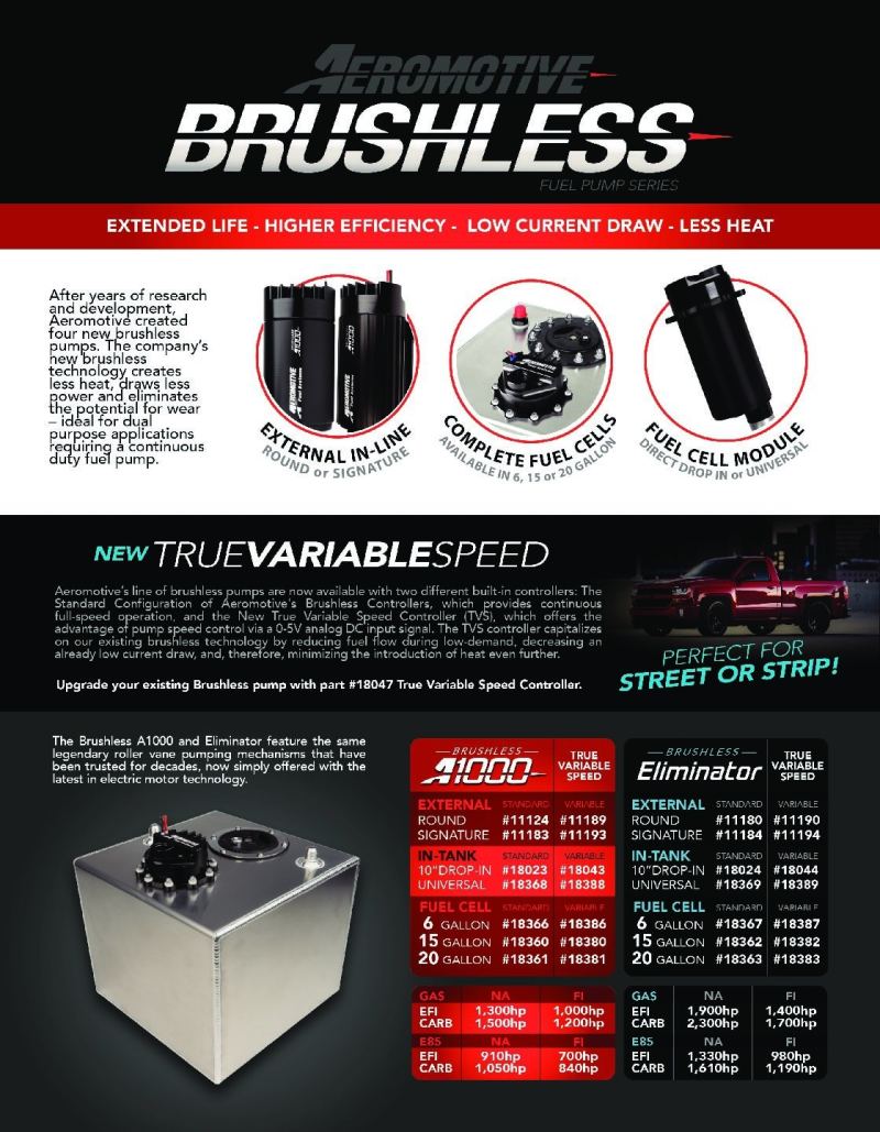 Aeromotive Variable Speed Controlled Fuel Pump - Module - w/Fuel Cell Pickup - Brushless Eliminator 18044