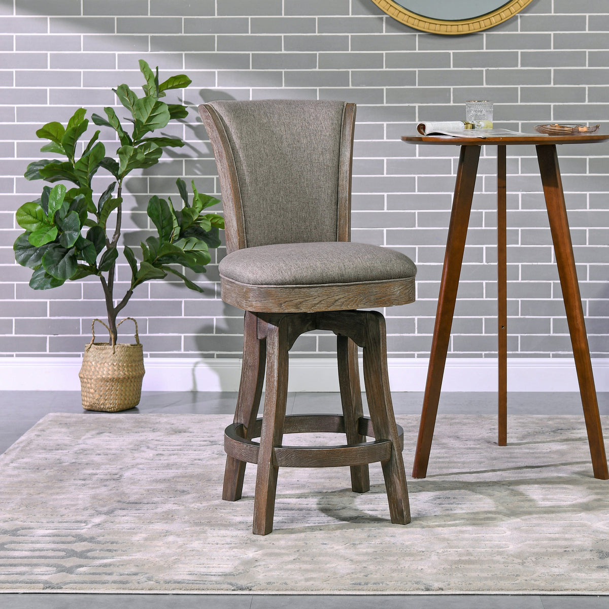 Henry 27" Armless Swivel Counter Height Bar Stool
