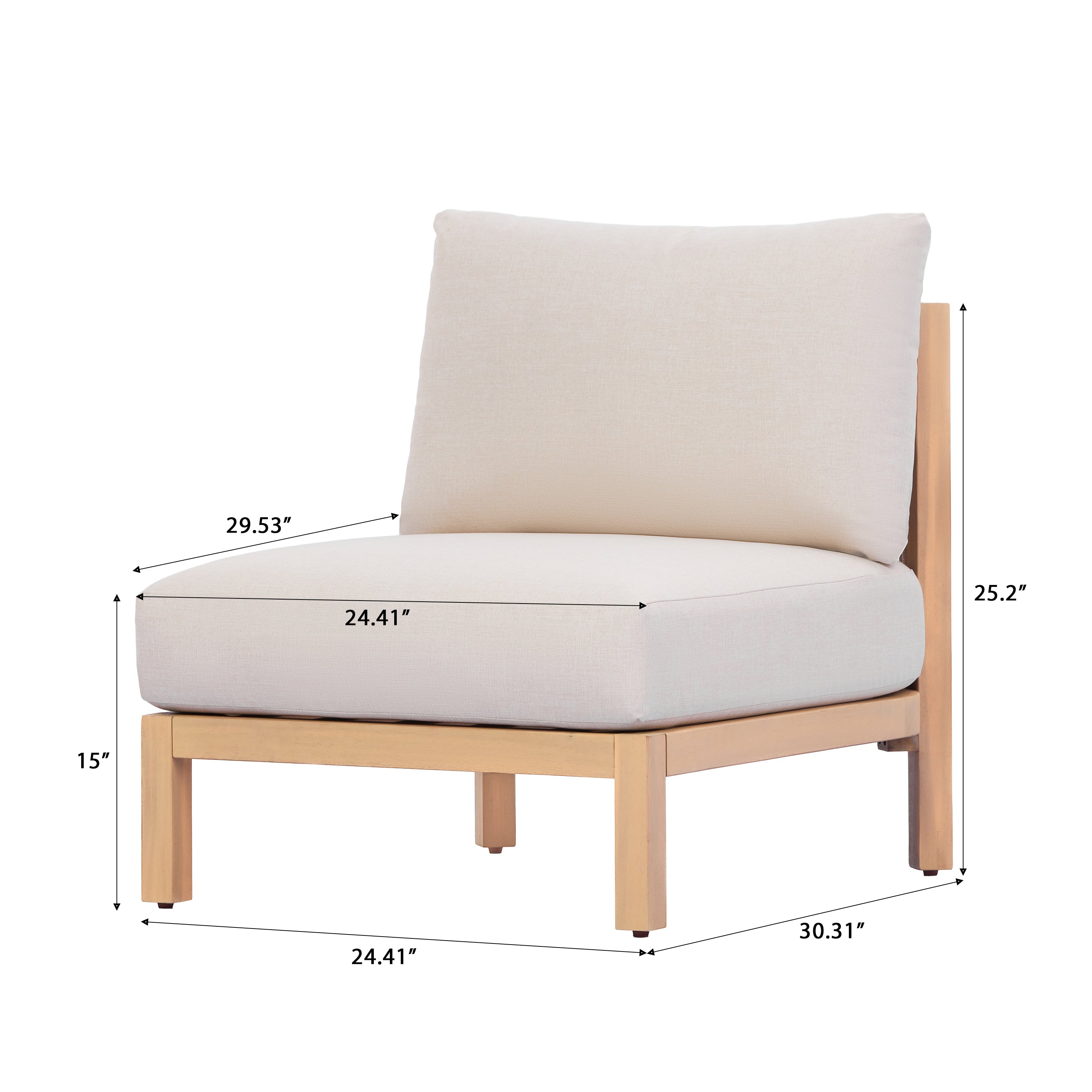 Acacia Wood Patio Furniture Club Chair