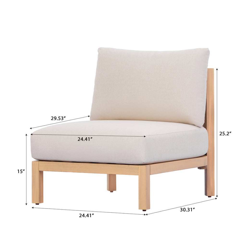 Acacia Wood Patio Furniture Club Chair Set of Two